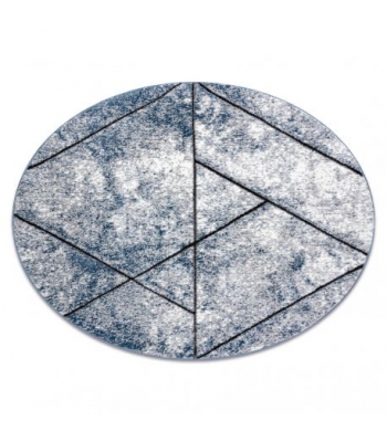 Dywan nowoczesny COZY 8872 Koło Wall, geometryczny, trójkąty - Strukturalny, dwa poziomy runa niebieski