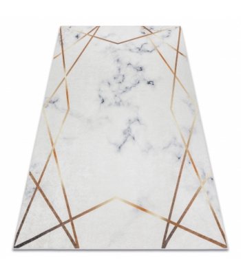 Dywan do prania ANDRE 1220 Marmur, geometryczny antypoślizgowy - biały